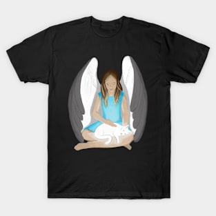 Divine cat with her Guardian Angel T-Shirt